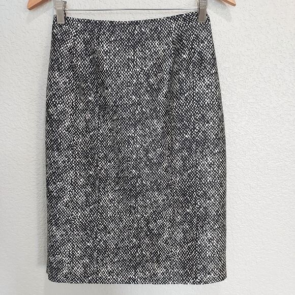 Vintage Rickie Freeman for Teri Jon Black Silk Pencil Skirt Size 4 - Picture 1 of 11